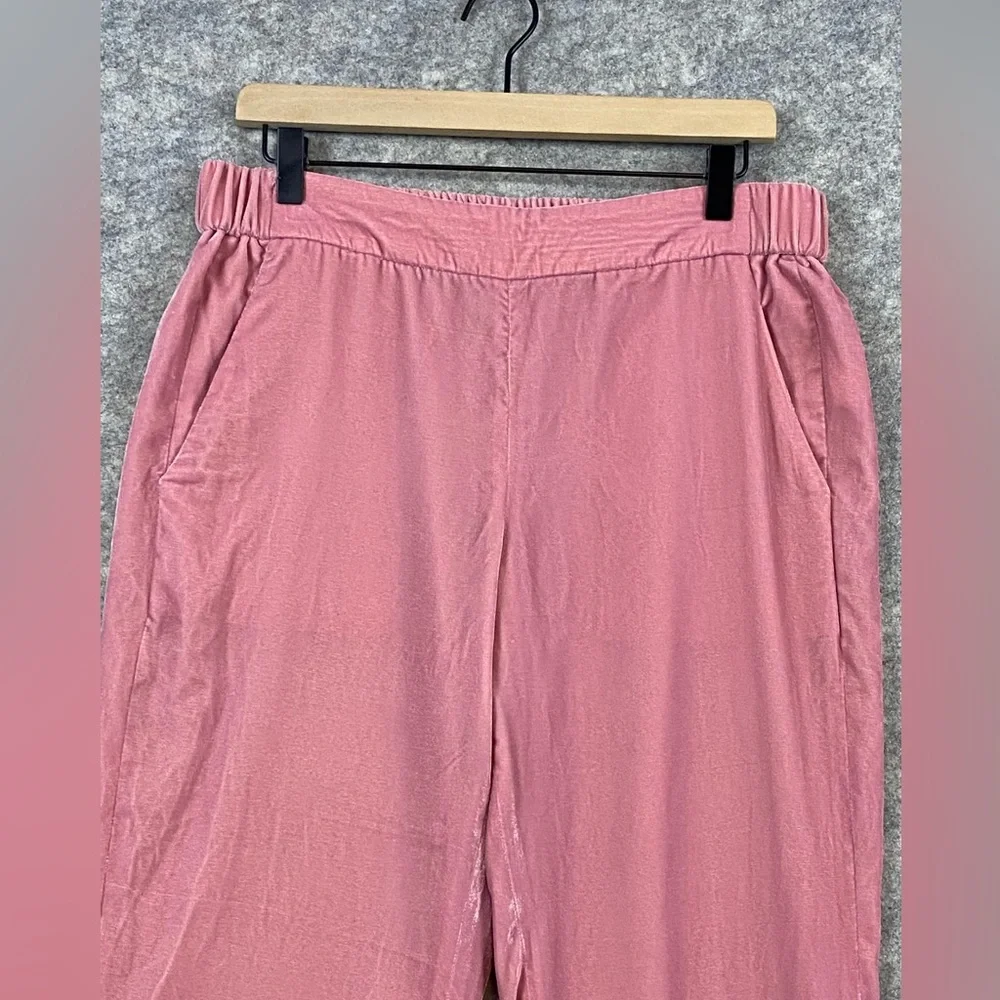 J. Crew Velvet Pants 10‎ Pink High Waist Comfy Casual Loungewear Pockets Pull On